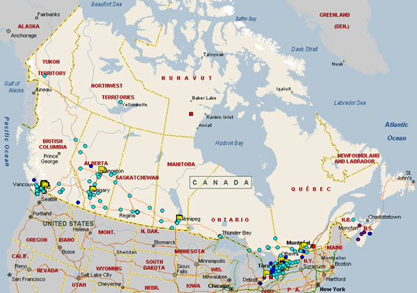 Localisations au Canada